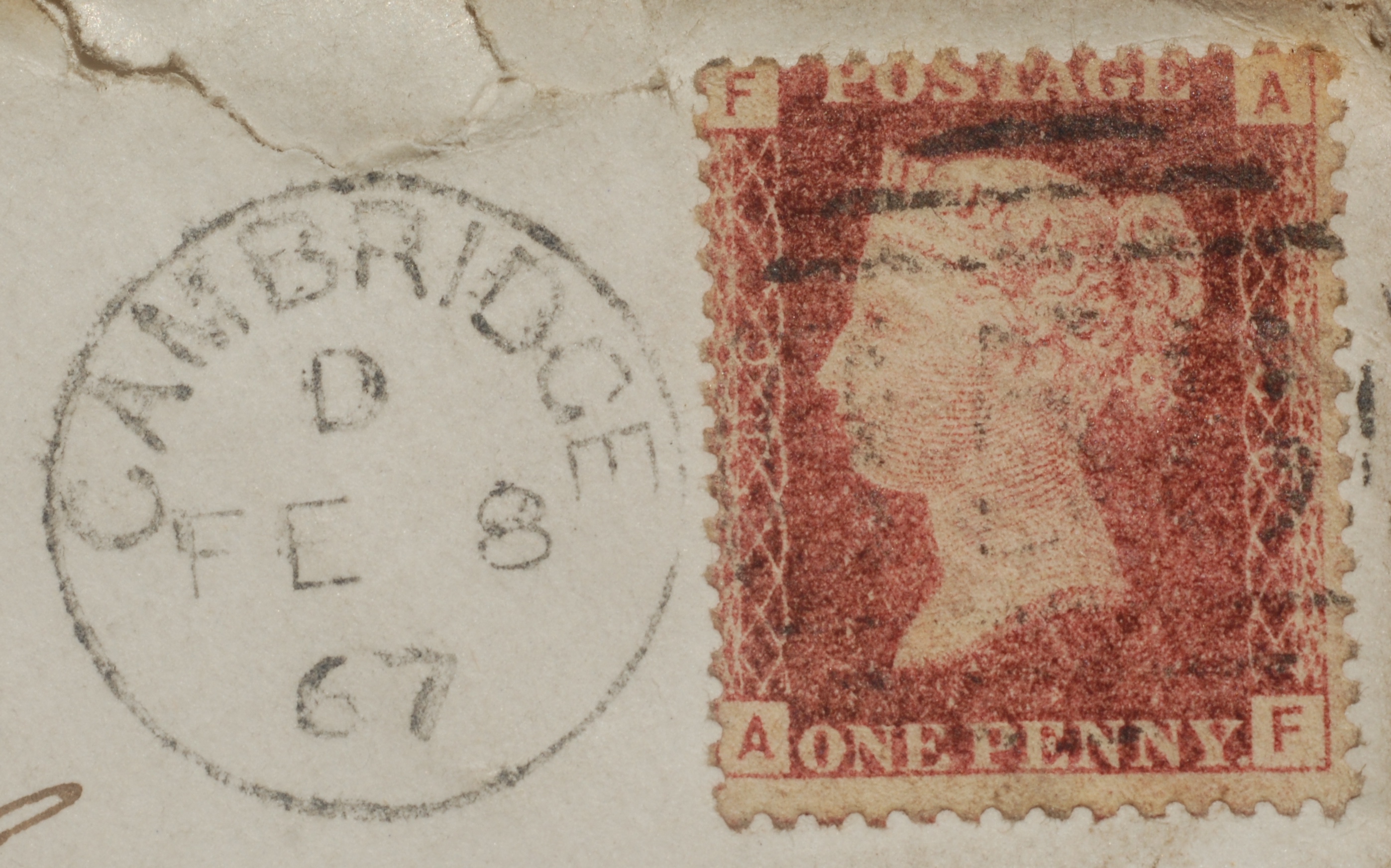 A penny red Victorian stamp